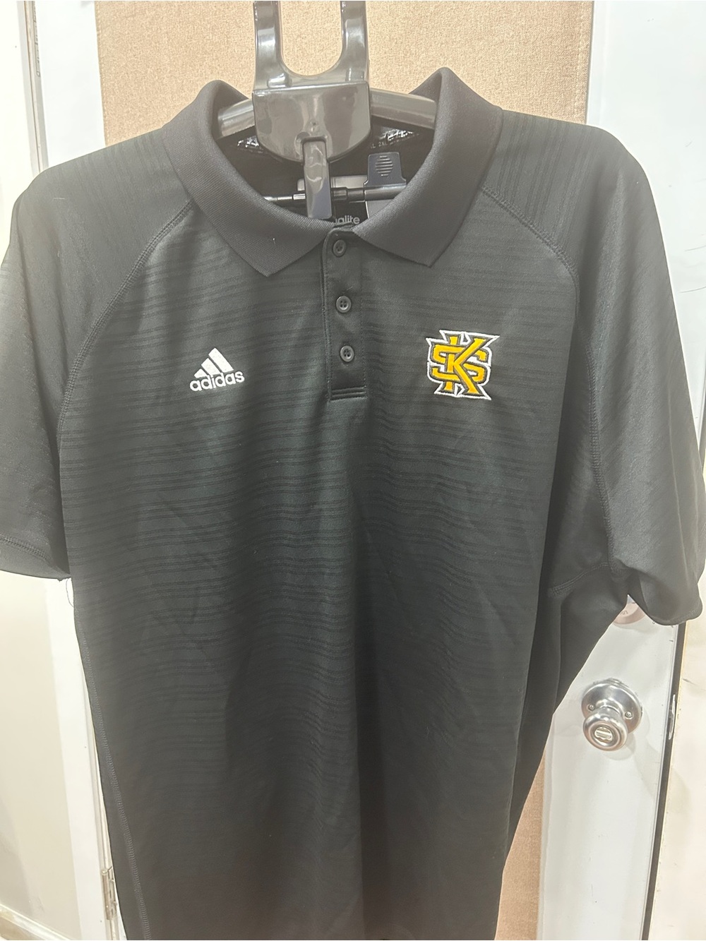 adidas Black Polo with Yellow KSU Crest